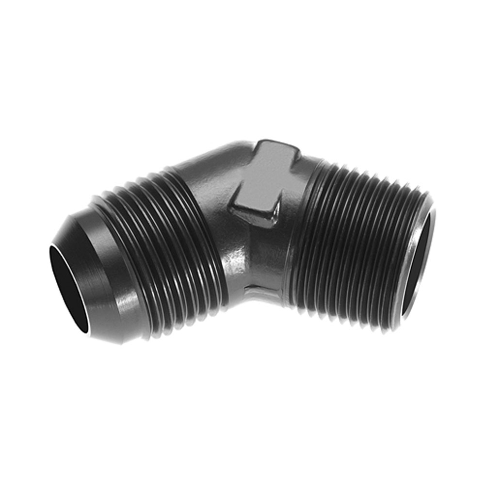 Redhorse Performance AN Fitting 823-12-12-2; AN to NPT Adapter Black -12AN Male 45 deg. 3/4 in. NPT Male 