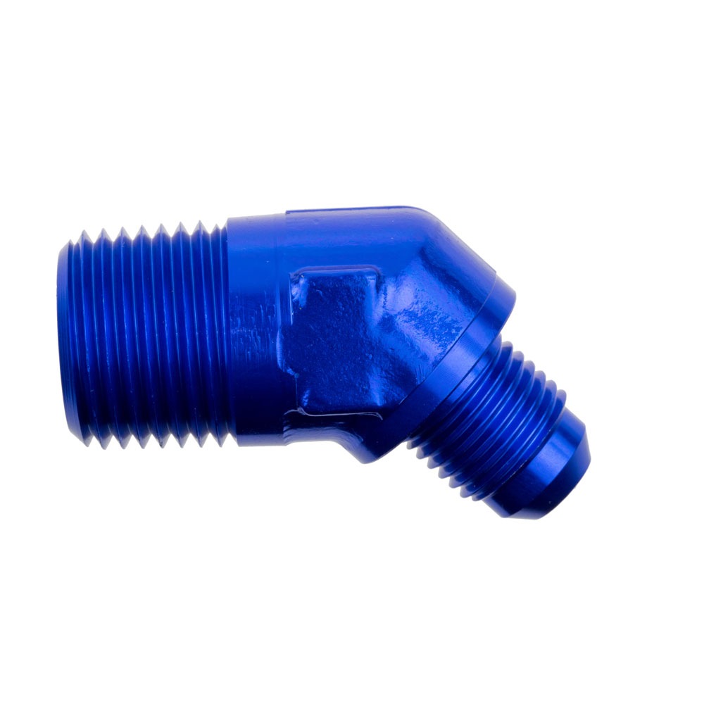 Redhorse Performance AN Fitting 823-12-08-1; AN to NPT Adapter Blue -12AN Male 45 deg. 1/2 in. NPT Male 