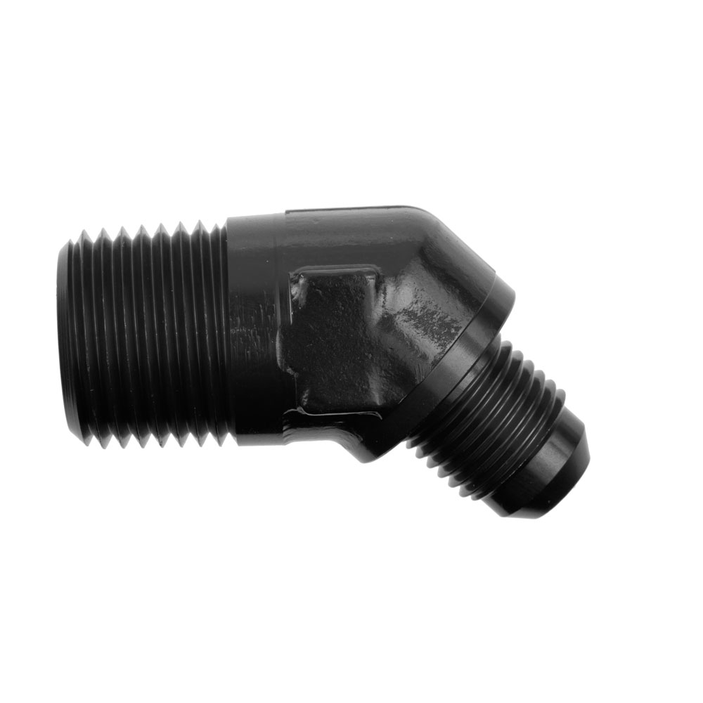 Redhorse Performance AN Fitting 823-12-08-2; AN to NPT Adapter Black -12AN Male 45 deg. 1/2 in. NPT Male 