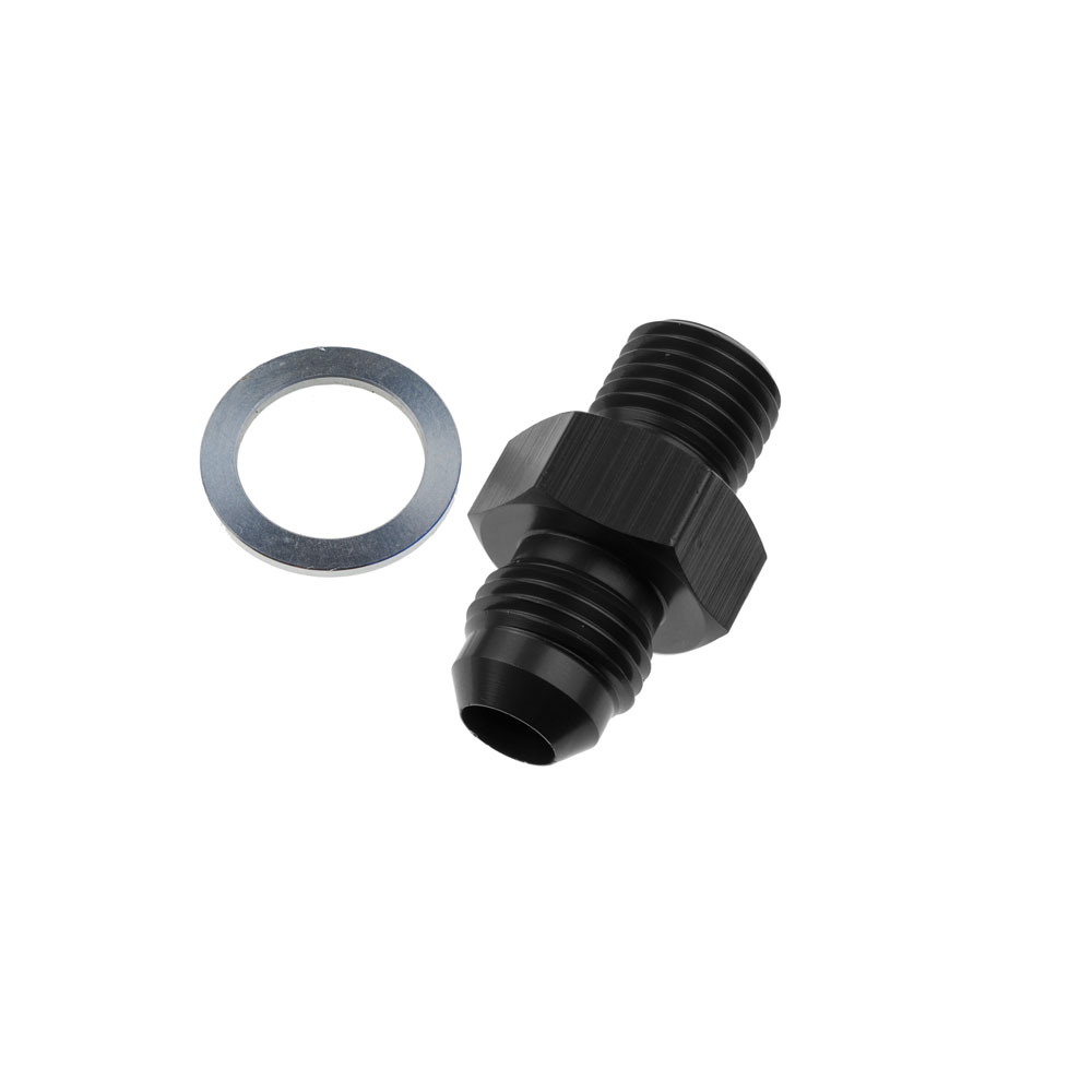Photo for Redhorse Transmission Oil Cooler End Fitting 8262-08-04-2; Transmission Line Adapters AN to NPS Adapter Black -08AN Male Straight 1/4 in. NPS Male for GM 2004R, 4L60E, 4L80E, TH350, TH400, 700R4