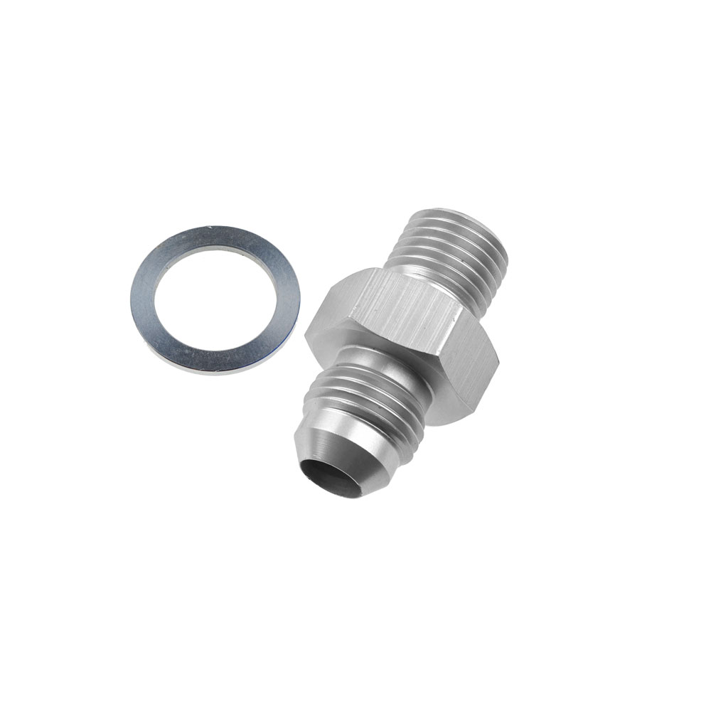 Redhorse Transmission Oil Cooler End Fitting 8262-06-04-5; Transmission Line Adapters AN to NPS Adapter Clear ANodized -06AN Male Straight 1/4 in. NPS Male for GM 2004R, 4L60E, 4L80E, TH350, TH400, 700R4 