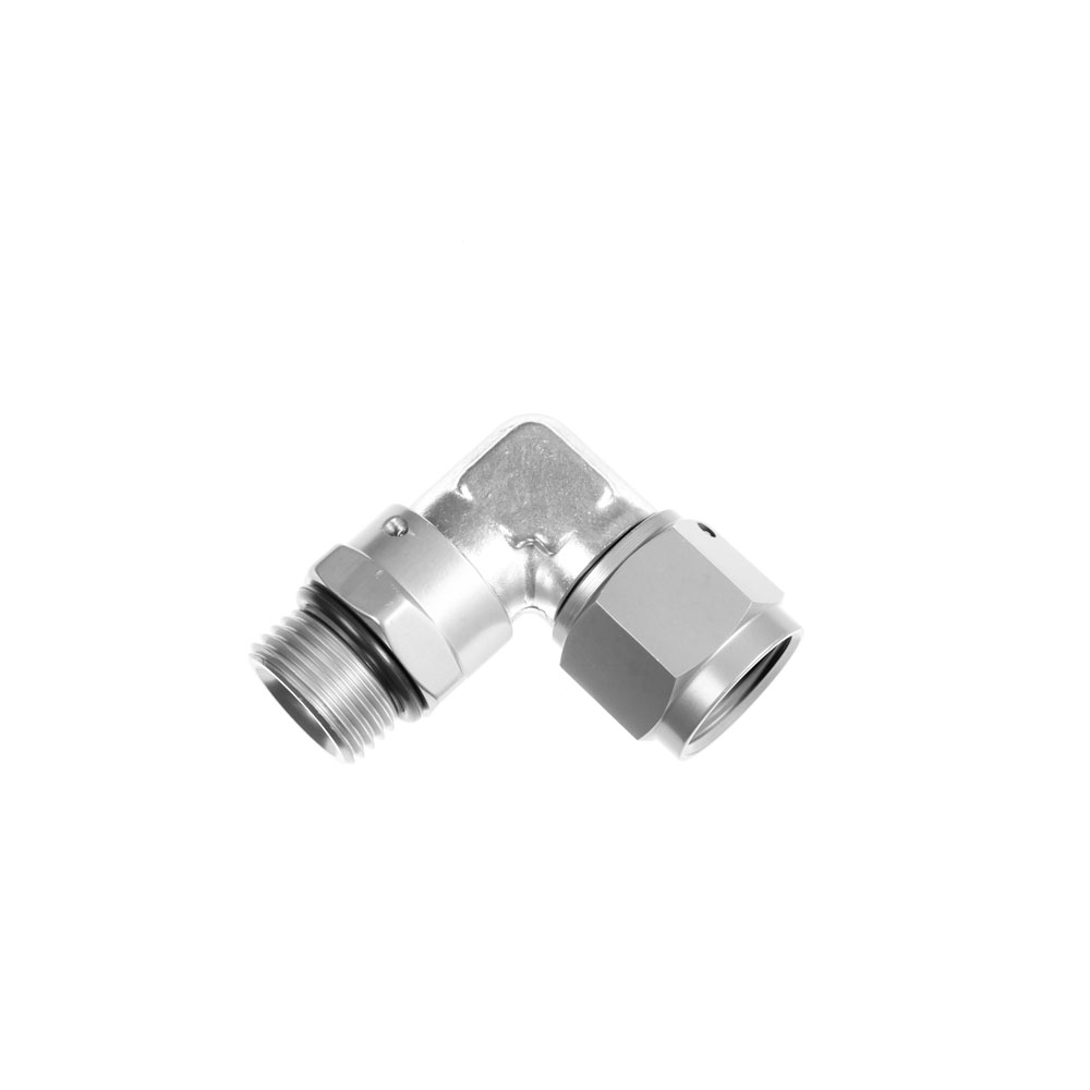 Photo for Redhorse AN Fitting 8291-06-06-5; AN to ORB Swivel AN to ORB Adapter Clear ANodized -06AN Female 90 deg. -06AN ORB Male 