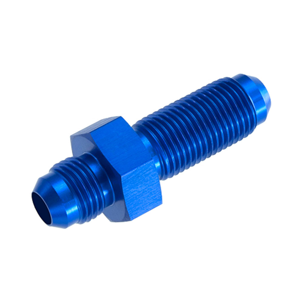 Redhorse Performance AN Fitting 832-06-1; AN to AN Bulkhead Union Blue -06AN Male Straight -06AN Male 