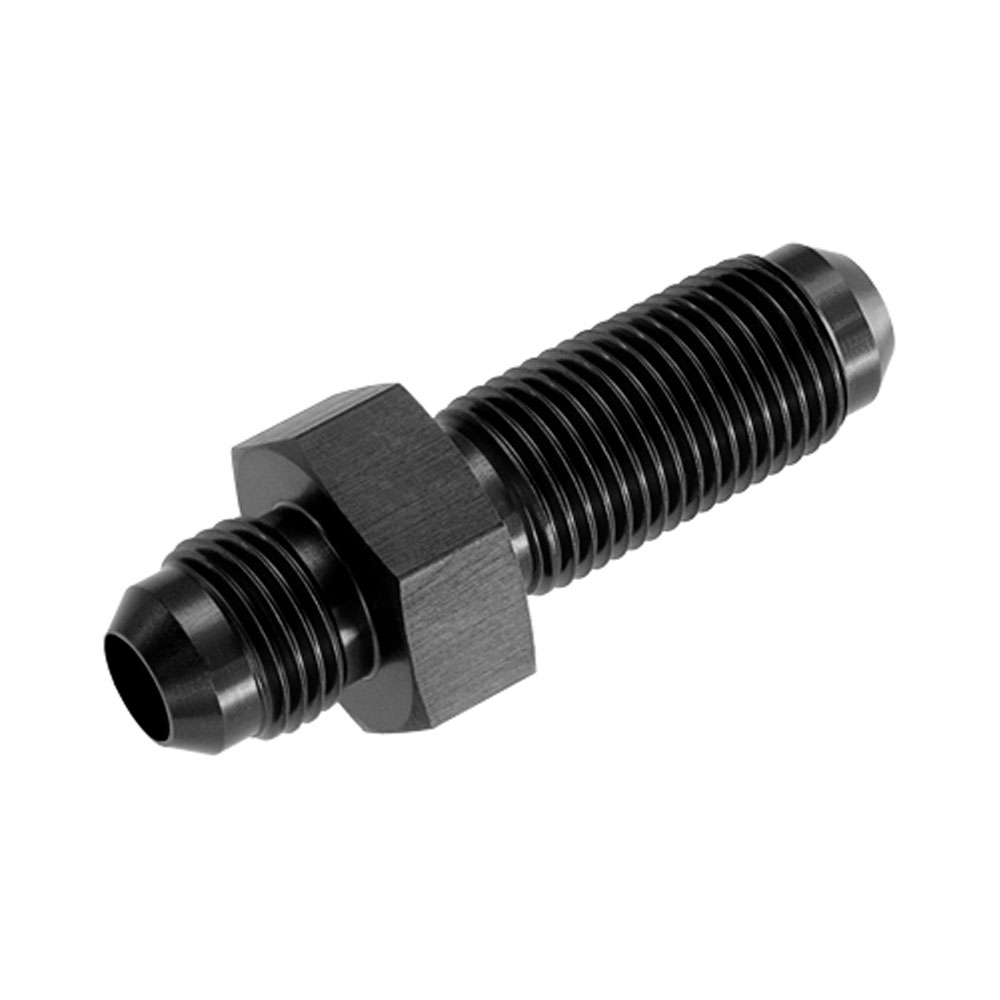 Redhorse Performance AN Fitting 832-06-2; AN to AN Bulkhead Union Black -06AN Male Straight -06AN Male 