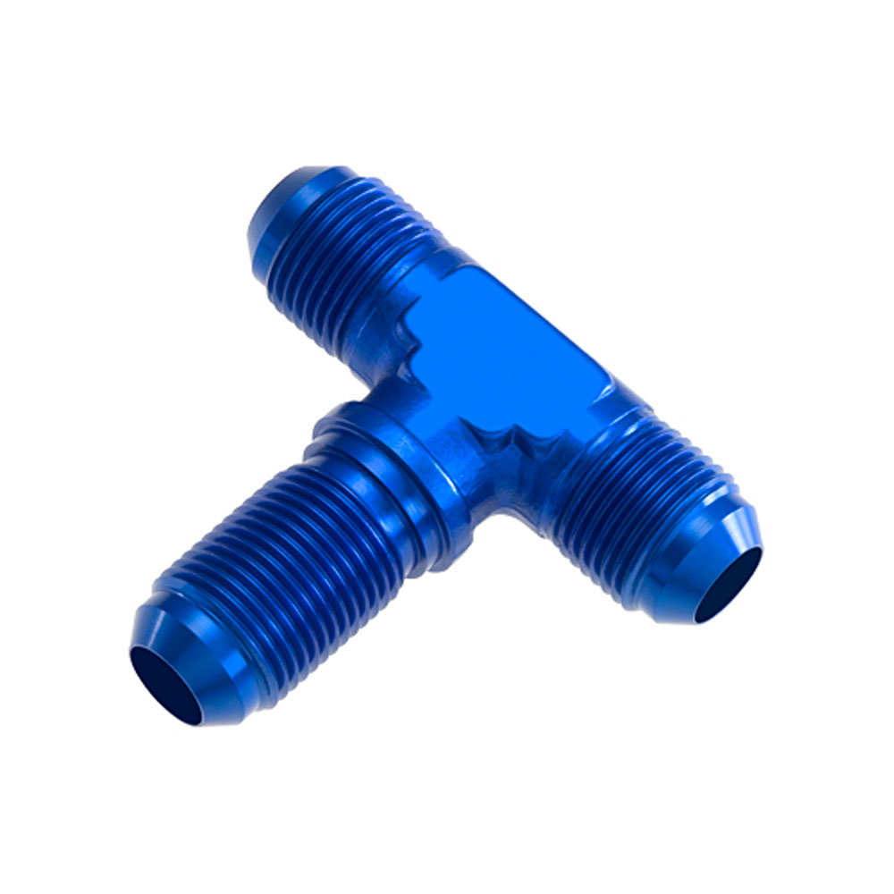 Redhorse Performance AN Fitting 834-08-1; AN to AN Bulkhead Tee Blue -08AN Male Tee -08AN Male -08AN Male 