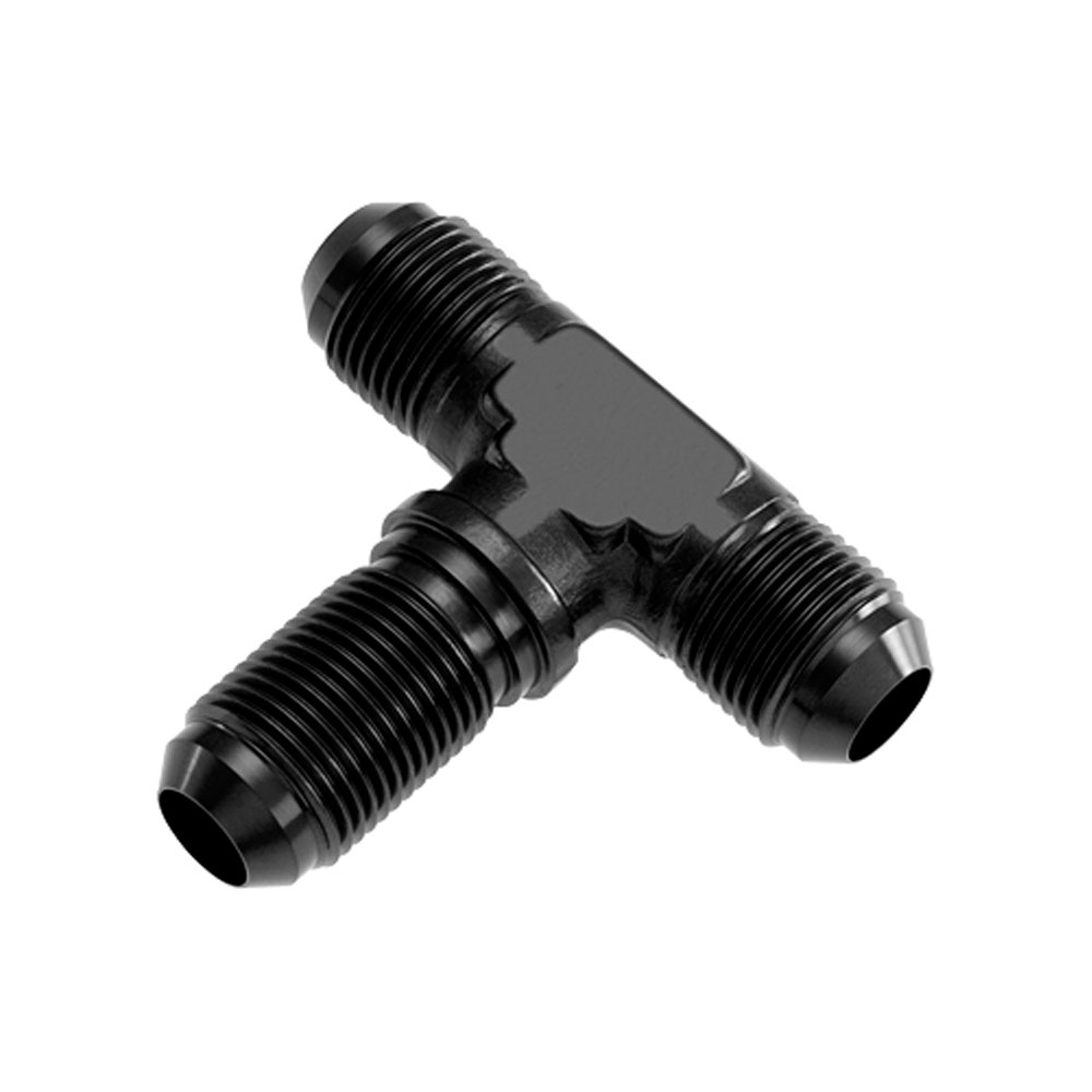 Redhorse Performance AN Fitting 834-08-2; AN to AN Bulkhead Tee Black -08AN Male Tee -08AN Male -08AN Male 