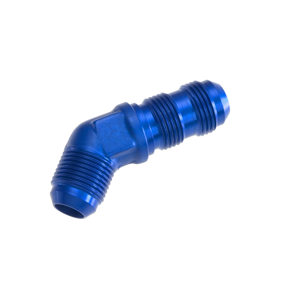Redhorse Performance AN Fitting 837-04-1; AN to AN Bulkhead Union Blue -04AN Male 45 deg. -04AN Male 