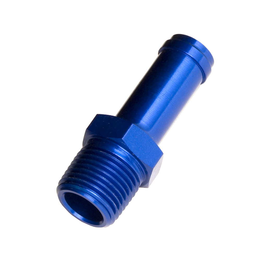 Redhorse Performance Pipe Fitting 840-12-12-1; NPT to Hose Barb Adapter Blue Anodized 3/4 in. NPT Male Straight 3/4 in. Hose Barb 
