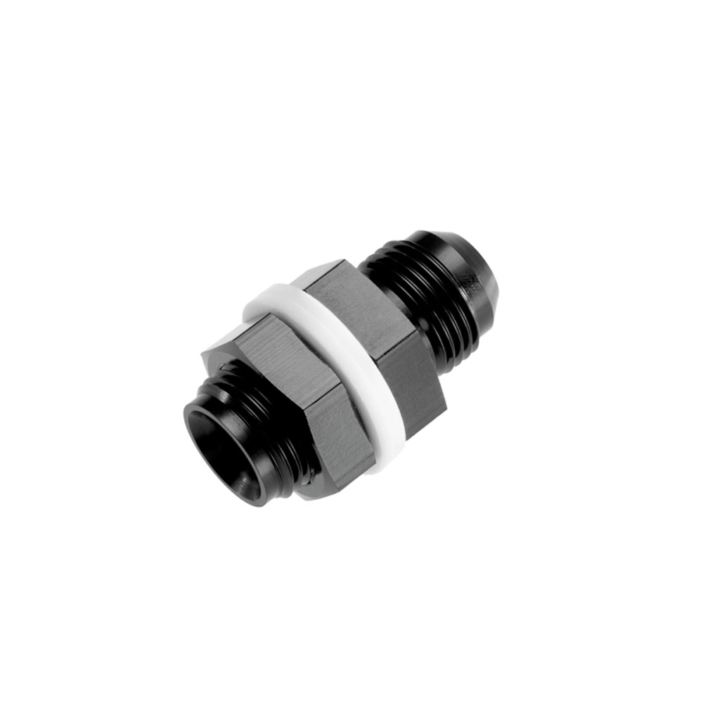 Redhorse Performance AN Fitting 8832-12-2; Fuel Cell Bulkhead Black -12AN Male Straight -12AN Male with Washer 
