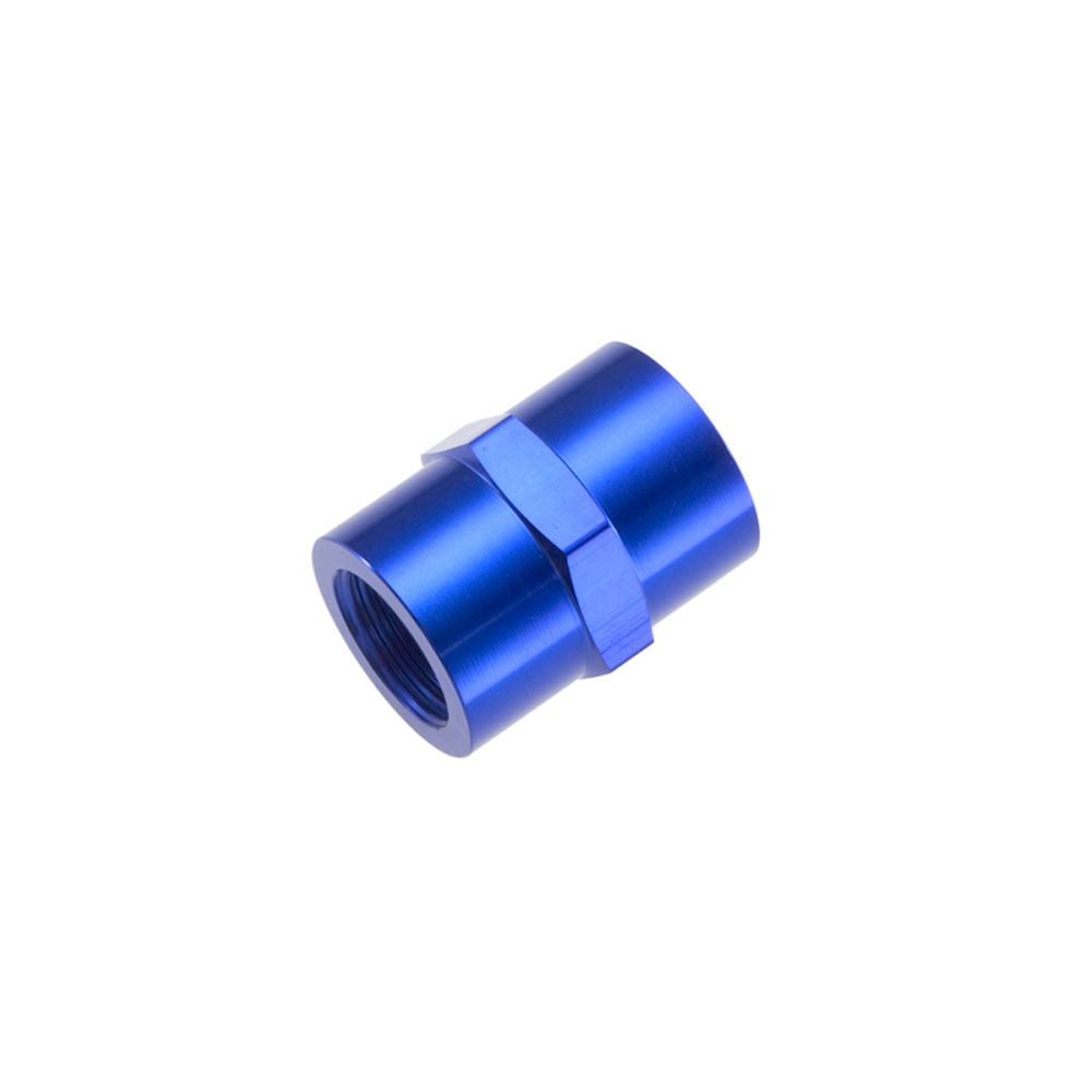 Redhorse Performance Pipe Fitting 910-12-1; NPT to NPT Coupler Blue Anodized 3/4 in. NPT Female Straight 3/4 in. NPT Female 