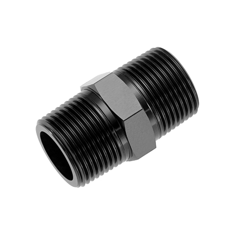 Redhorse Performance Pipe Fitting 911-06-2; NPT to NPT Union Black Anodized 3/8 in. NPT Male Straight 3/8 in. NPT Male 