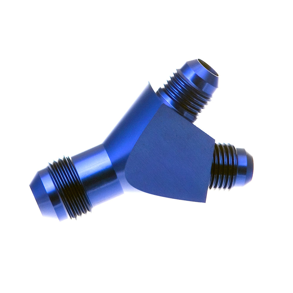 Photo for Redhorse Performance AN Fitting 930-06-04-1; AN to AN Y Block Blue -06AN Male Y Fitting -04AN Male -04AN Male