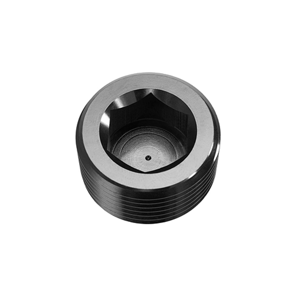 Redhorse Performance Pipe Fitting 932-08-2; NPT Plug Black Anodized 1/2 in. NPT Male Straight Internal Allen 