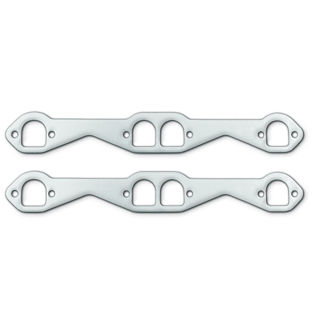 Remflex Header Gaskets 2007; Large D Port 1.625 in. 1.500 in. Flexible Graphite for 1955 to 2003 Chevy 262 to 400 