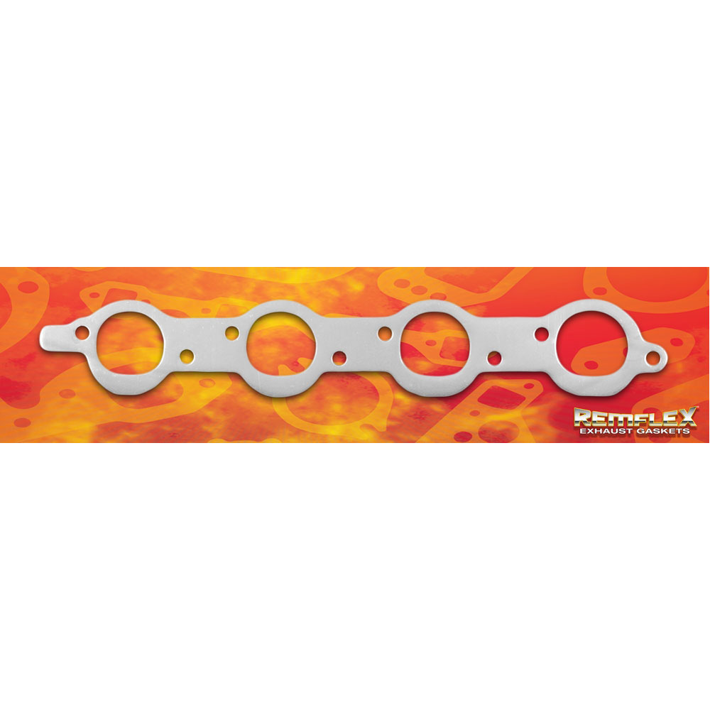 Remflex Header Gaskets 2084; Round 2.130 in. 2.130 in. Flexible Graphite for Chevy 396 to 454 