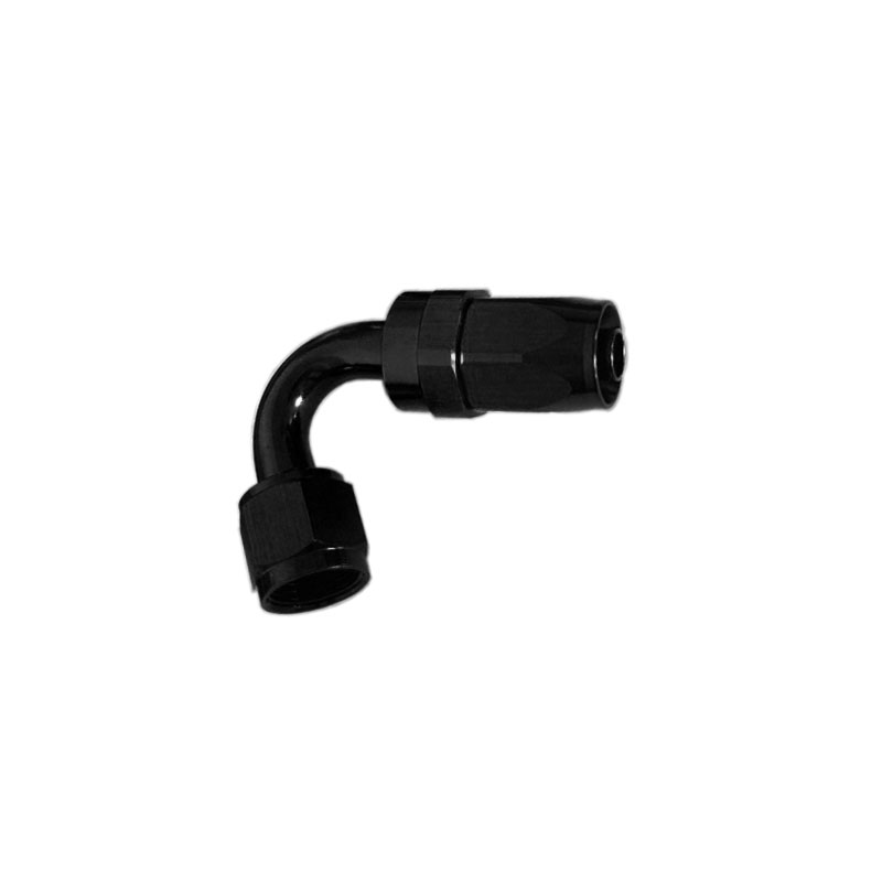 Renegade Racing Components Fuel Hose Fitting 11420-2; Swivel Hose End Black Anodized -04AN 120 deg. -04AN Female 