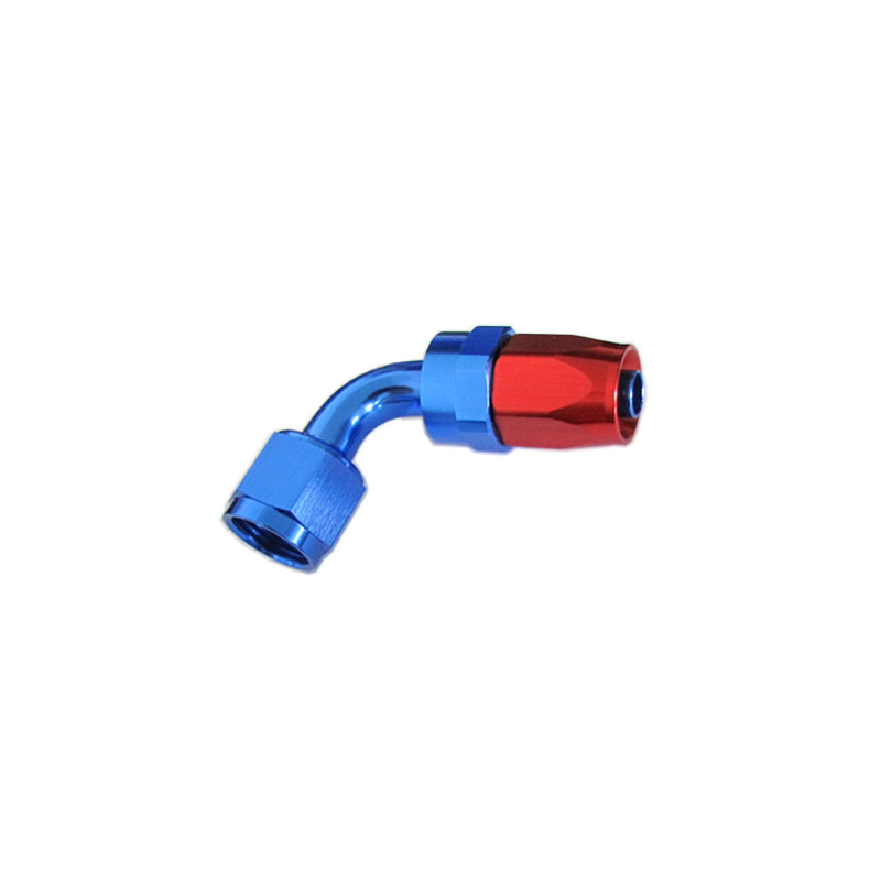 Renegade Racing Components Fuel Hose Fitting 11460-1; Swivel Hose End Blue/Red Anodized -04AN 60 deg. -04AN Female 