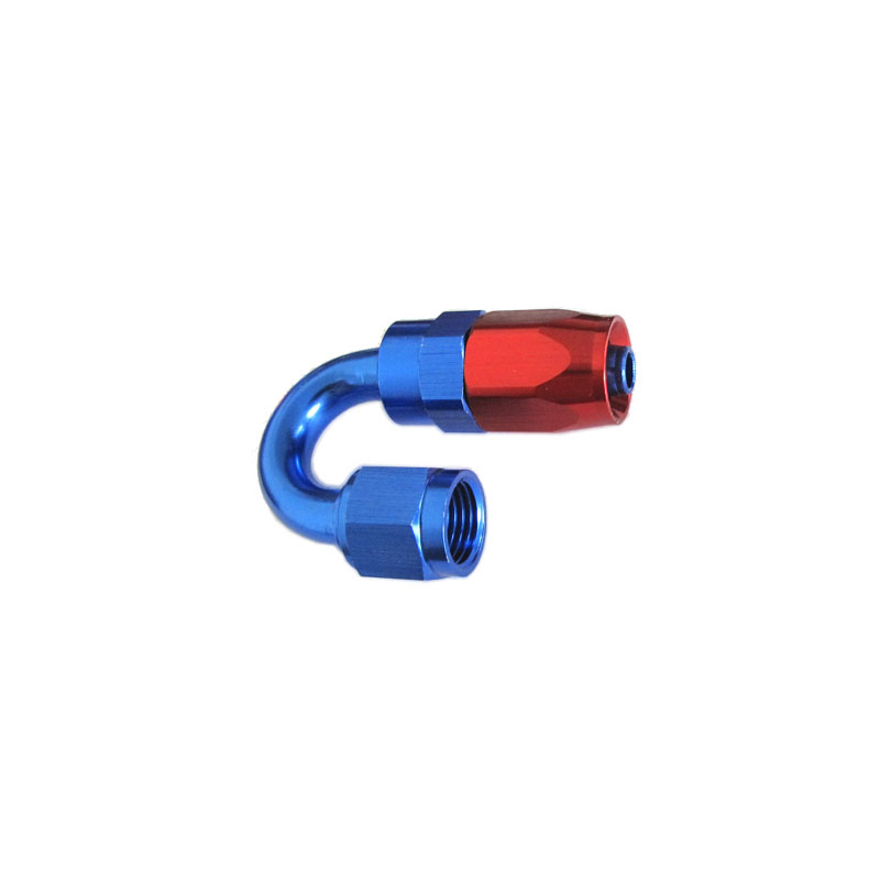Renegade Hose End 11480-1; Hose End Red/Blue -04AN 180 deg. -04AN Female 