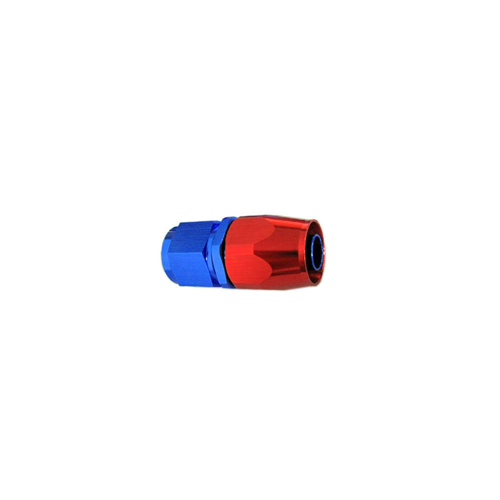 Renegade Racing Components Fuel Hose Fitting 11200-1; Swivel Hose End Blue/Red Anodized -12AN Straight -12AN Female 