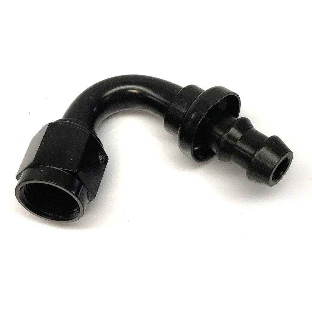 Renegade Hose End 20620-2; Non Swivel Hose End Black Anodized -06AN 120 deg. -06AN Female 