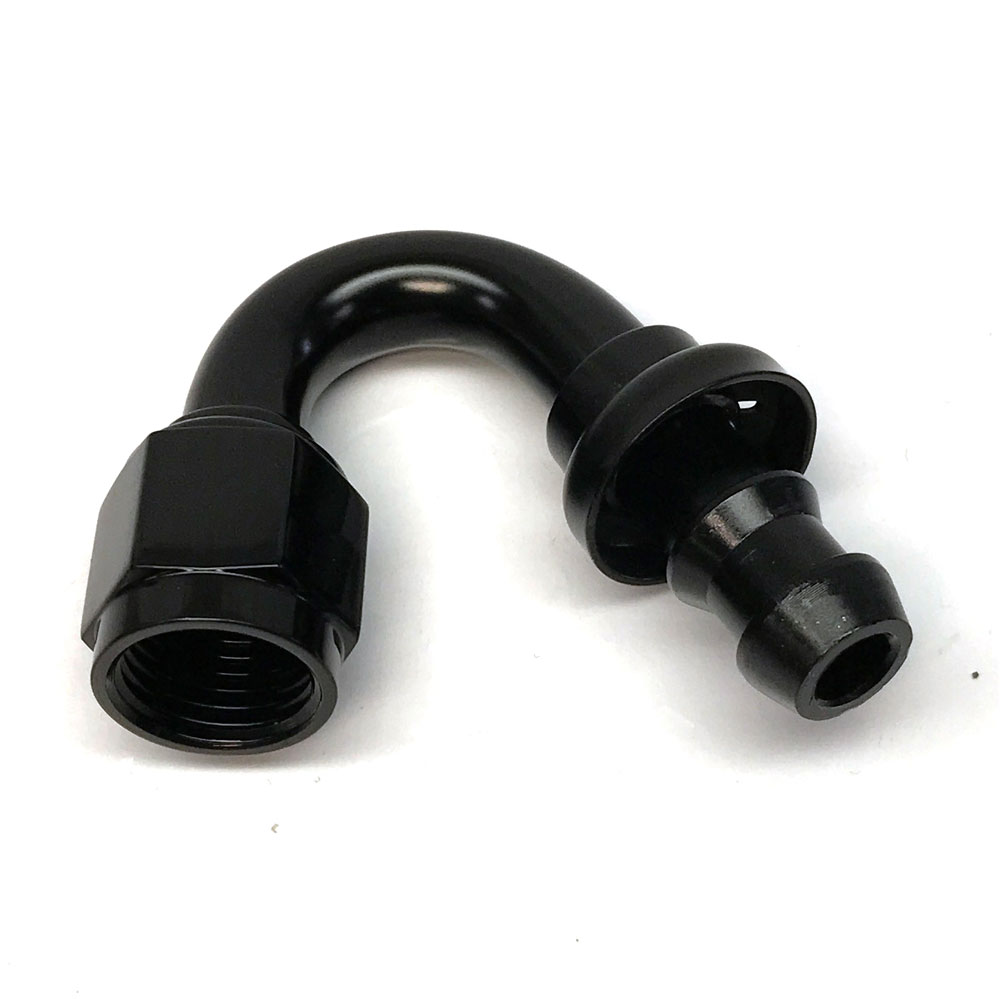 Renegade Hose End 20650-2; Non Swivel Hose End Black Anodized -06AN 150 deg. -06AN Female 