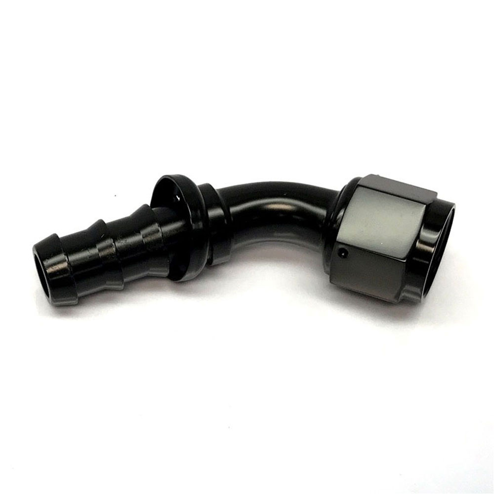 Renegade Racing Components Hose End 21045-2; Non Swivel Hose End Black Anodized -10AN 45 deg. -10AN Female 