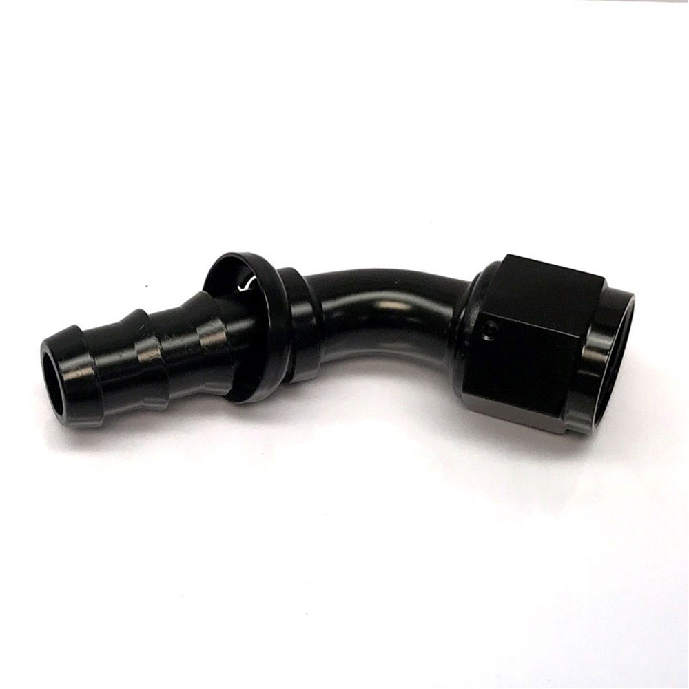 Renegade Racing Components Hose End 21045-2; Non Swivel Hose End Black Anodized -10AN 45 deg. -10AN Female 
