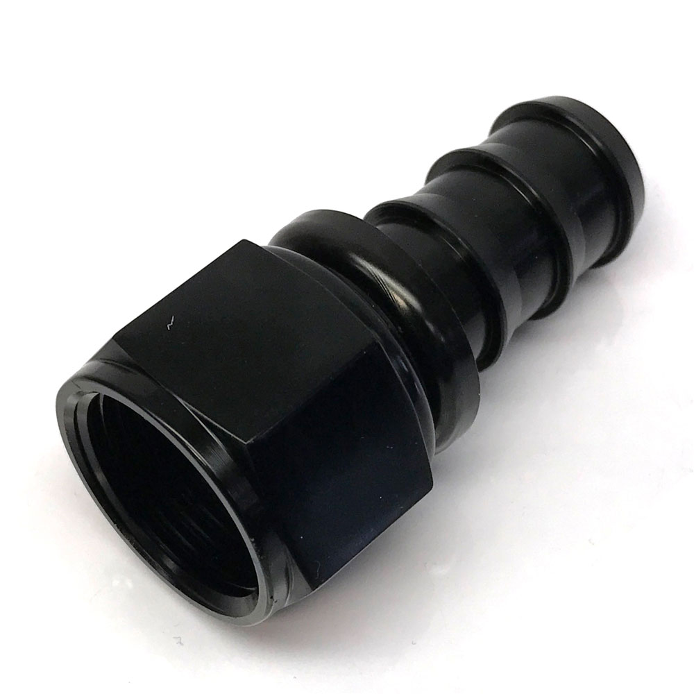 Renegade Hose End 21200-2; Swivel Hose End Black Anodized -12AN Straight -12AN Female 