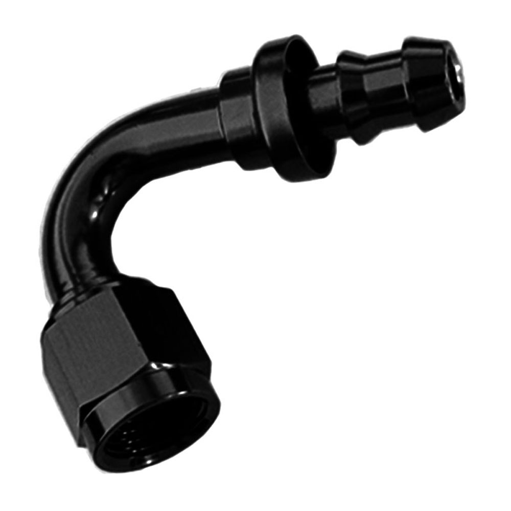 Renegade Racing Components Fuel Hose Fitting 21220-2; Non Swivel Hose End Black Anodized -12AN 120 deg. -12AN Female 