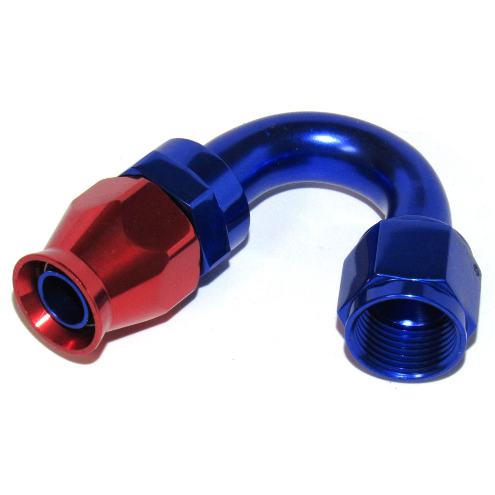 Renegade Hose End 41050A-1; PTFE Fittings Hose End Red/Blue -10AN Female 150 deg. -10AN Hose 