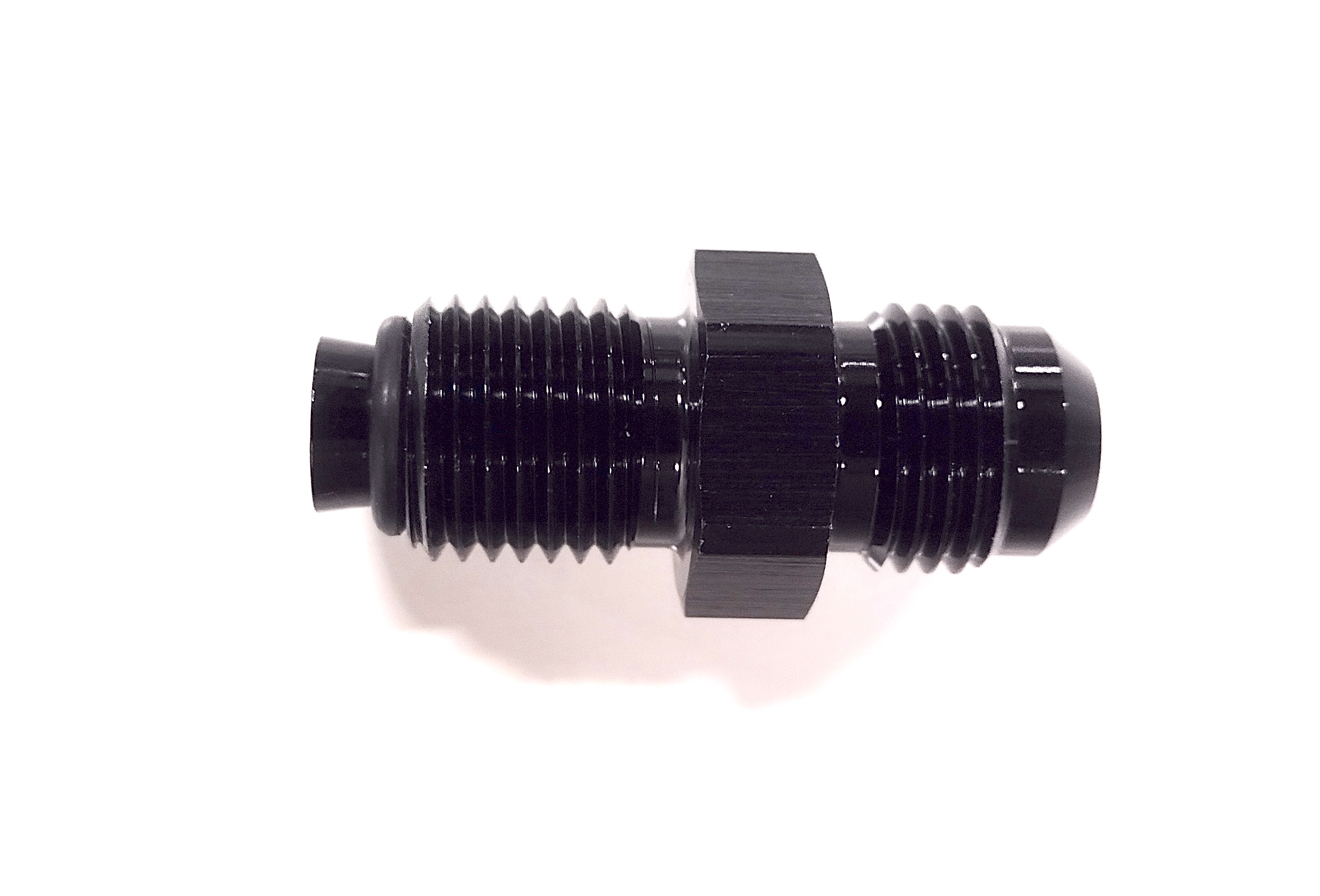 Renegade AN Fitting 446439-2; AN to Metric Power Steering Adapter Black -06AN Male Straight 14mm x 1.5  O-Ring 