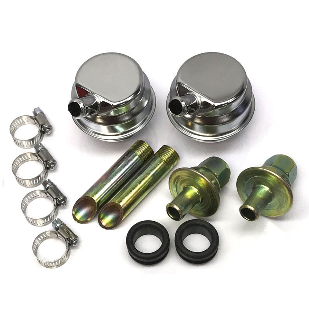 Renegade Racing Components Crankcase Evacuation Kit 45900; Drag Race 1.000 in. Push In Steel Chrome 