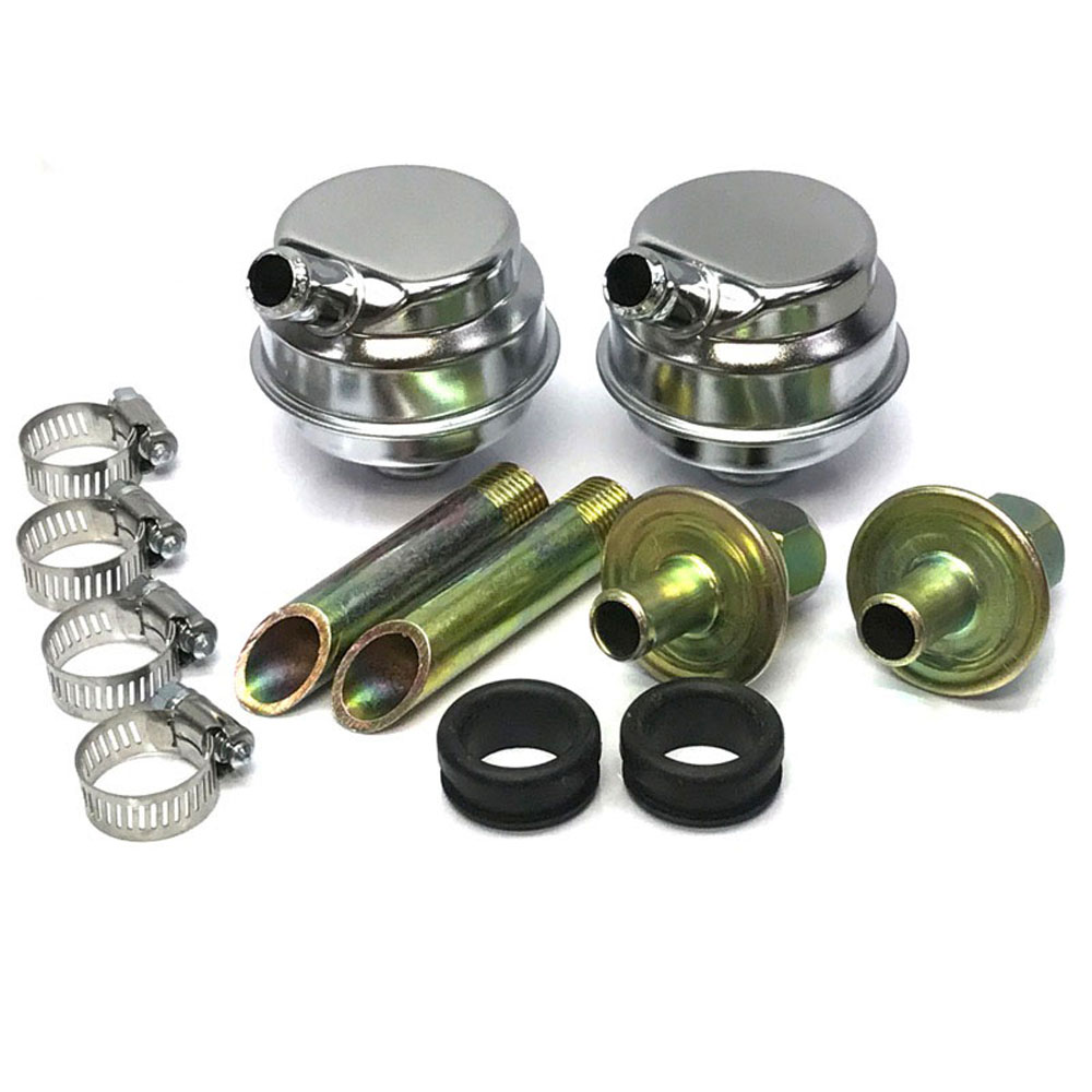 Renegade Racing Components Crankcase Evacuation Kit 45900; Drag Race 1.000 in. Push In Steel Chrome 