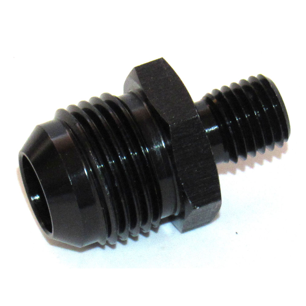Renegade Racing Components AN Fitting 502339-2; Metric Adapter AN to Metric Adapter Black -10AN Male Straight 12mm x 1.50 Male 