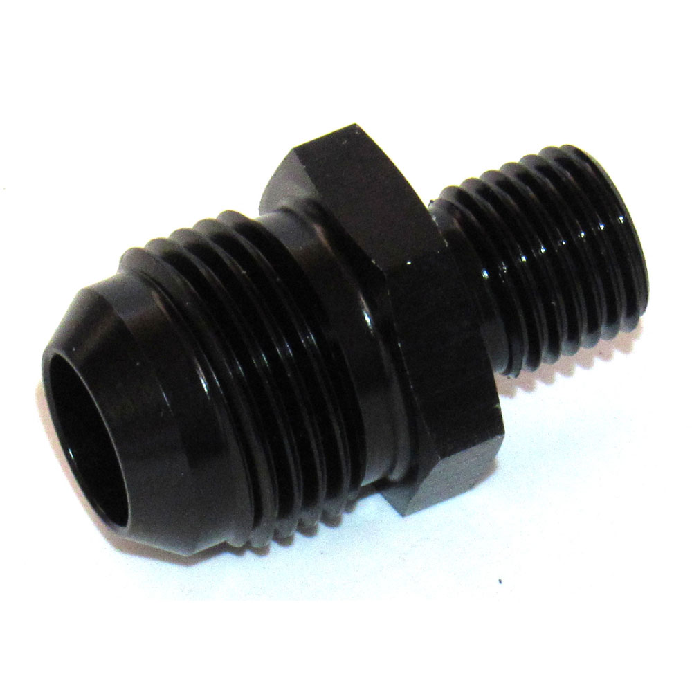 Renegade Racing Components AN Fitting 504339-2; AN to Metric Adapter Black 14mm x 1.50 Male Straight -10AN Male 
