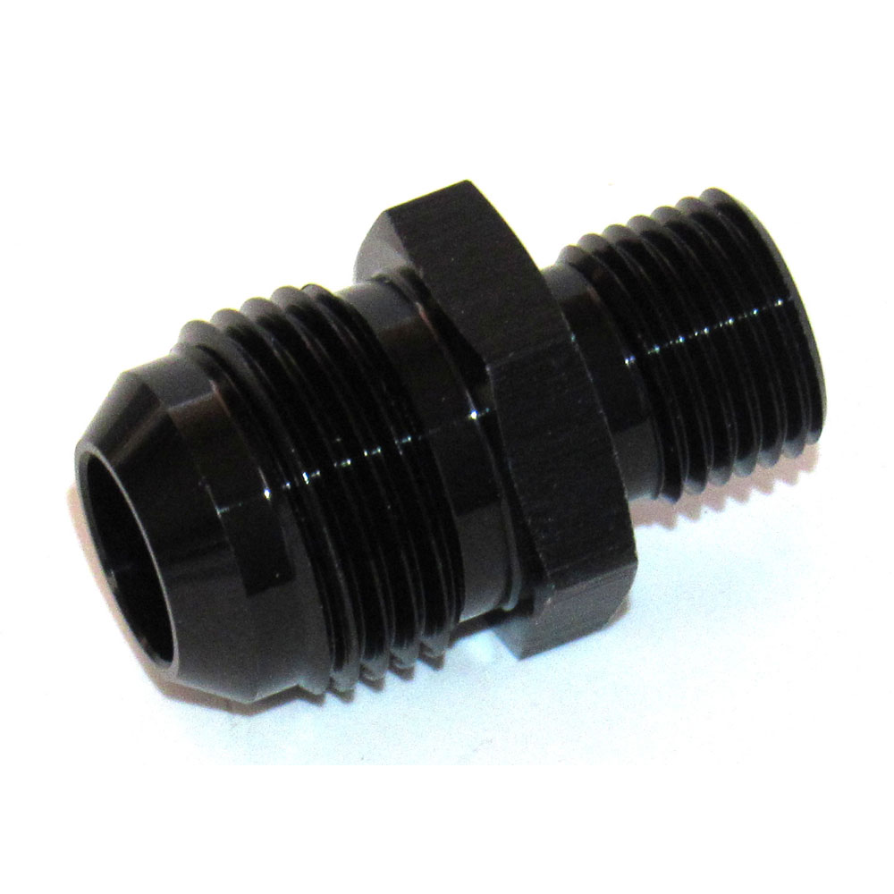 Renegade Racing Components AN Fitting 506339-2; AN to Metric Adapter Black 16mm x 1.50 Male Straight -10AN Male 