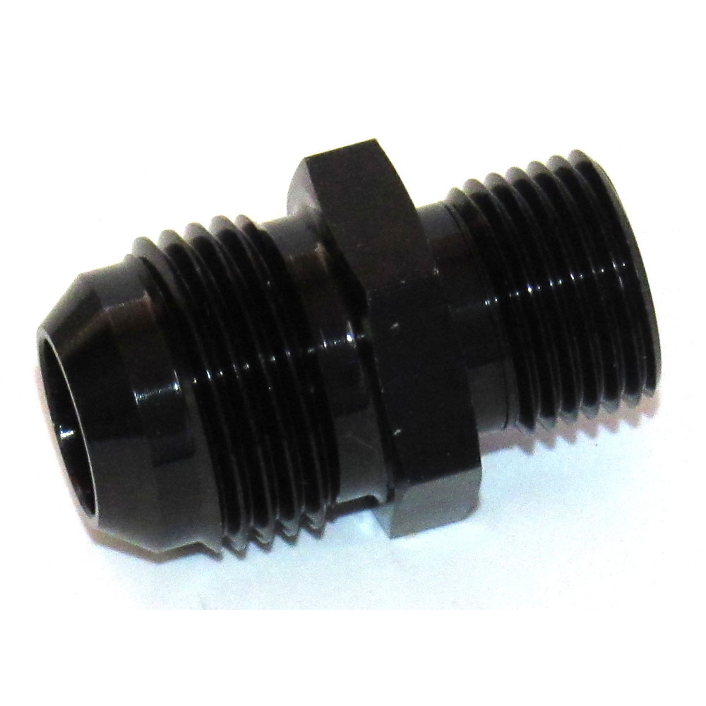 Renegade Racing Components AN Fitting 508339-2; AN to Metric Adapter Black 18mm x 1.50 Male Straight -10AN Male 
