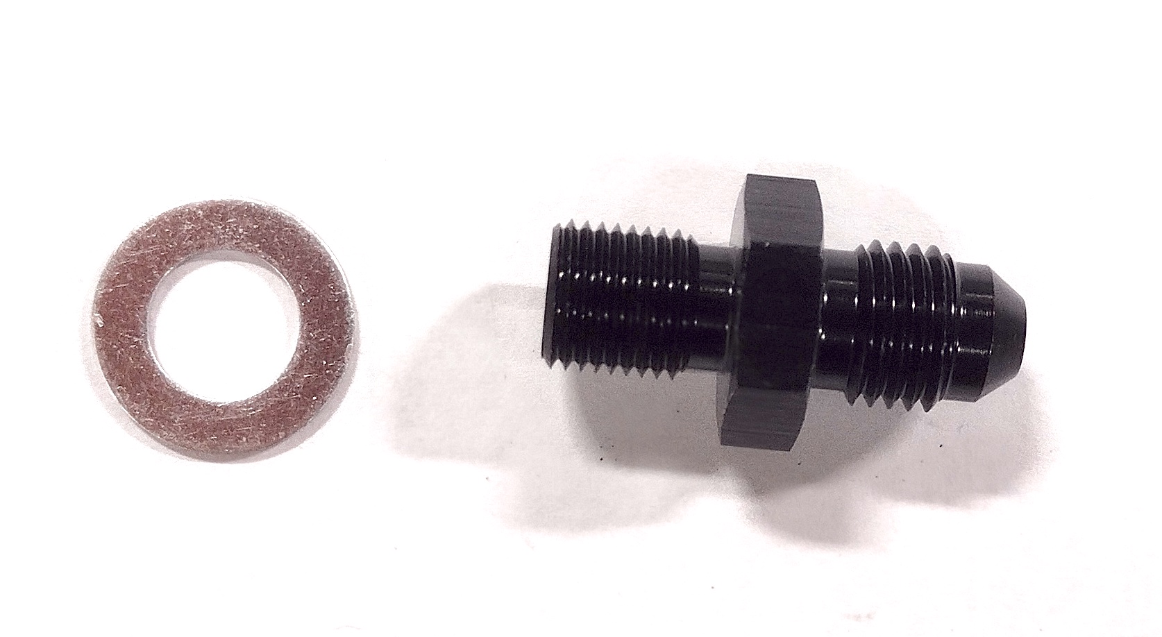 Renegade AN Fitting 540139-2; AN to Metric Adapter Black 10.000 mm x 1.52 Straight -04AN Male 