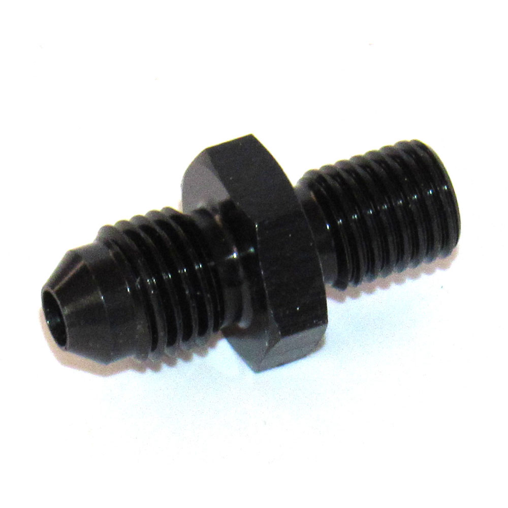 Renegade Racing Components AN Fitting 540239-2; AN to Metric Adapter Black 10mm x 1.25 Male Straight -04AN Male 