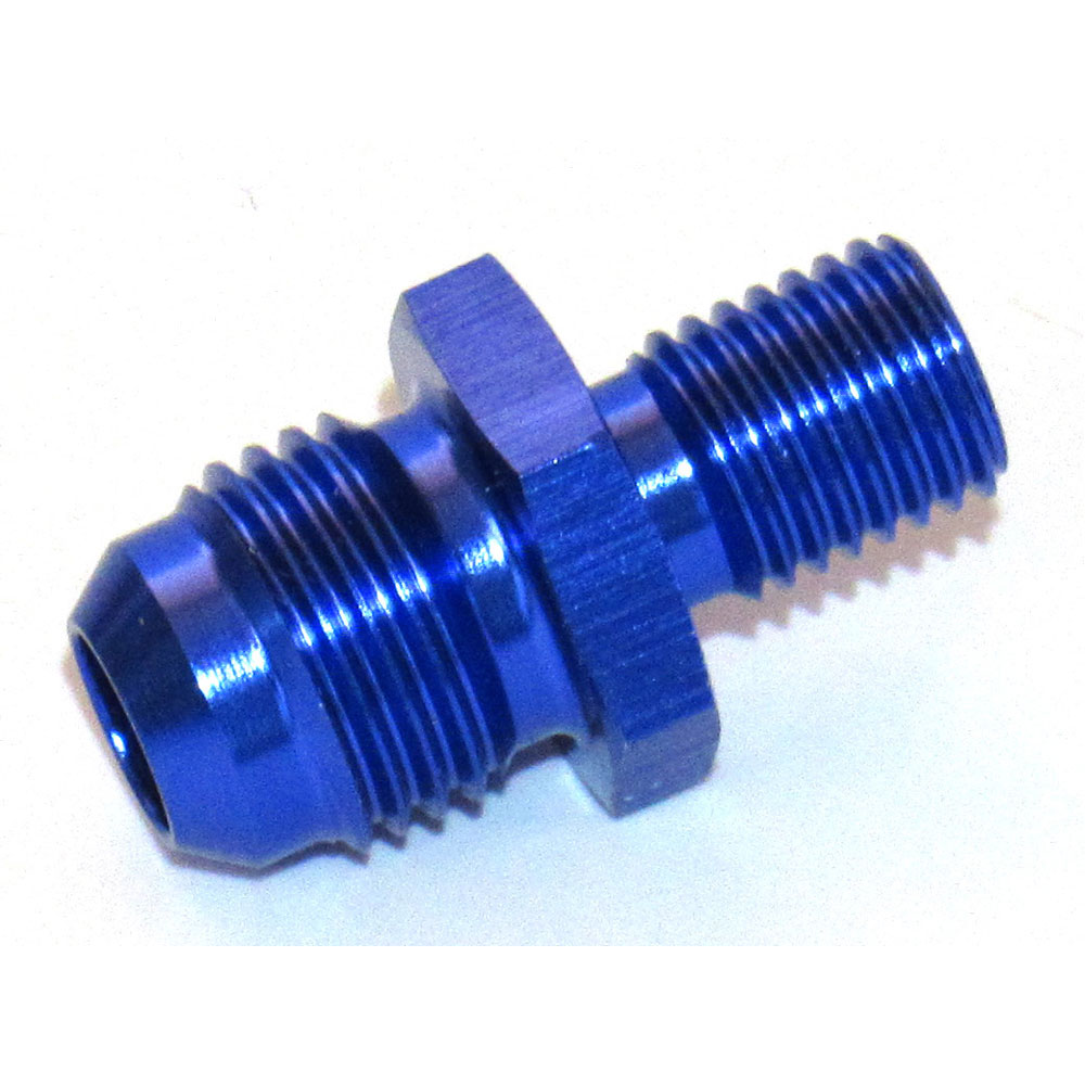 Renegade AN Fitting 560239-1; AN to Metric Adapter Blue 10mm x 1.25 Male Straight -06AN Male 