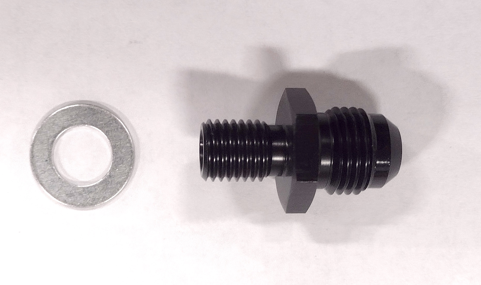 Renegade AN Fitting 560239-2; AN to Metric Adapter Black 10.000 mm x 1.25 Male Straight -06AN Male 