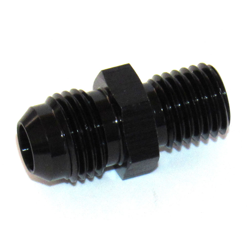 Renegade Racing Components AN Fitting 562239-2; AN to Metric Adapter Black 12mm x 1.50 Male Straight -06AN Male 