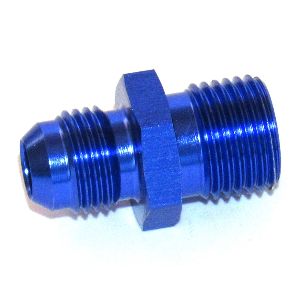 Renegade AN Fitting 566339-1; AN to Metric Adapter Blue 16.000 mm x 1.50 Male Straight -06AN Male 