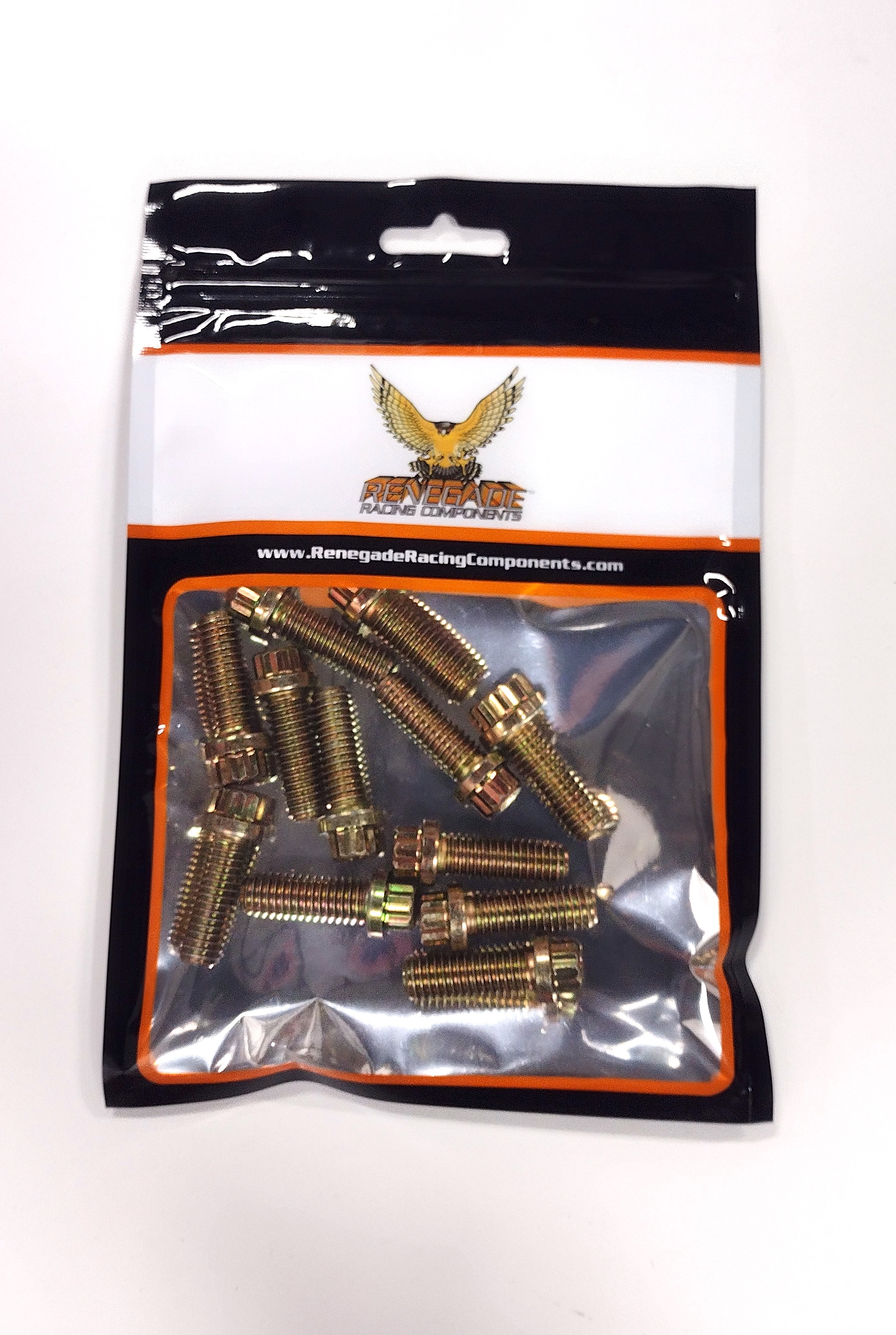 Renegade Intake Manifold Bolts 58402; Gold Iridite 12-Point Steel for Chevy 262 to 400 