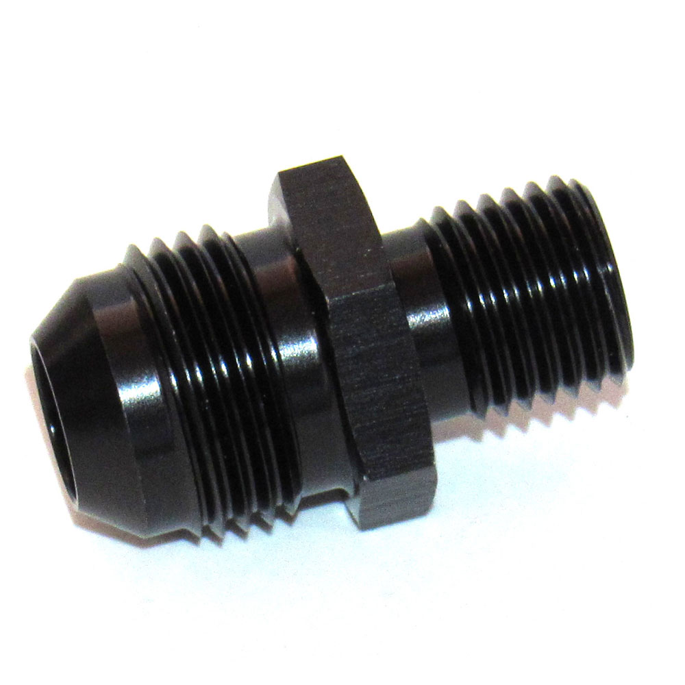 Renegade Racing Components AN Fitting 584339-2; AN to Metric Adapter Black 14.000 mm x 1.50 Male Straight -08AN Male 