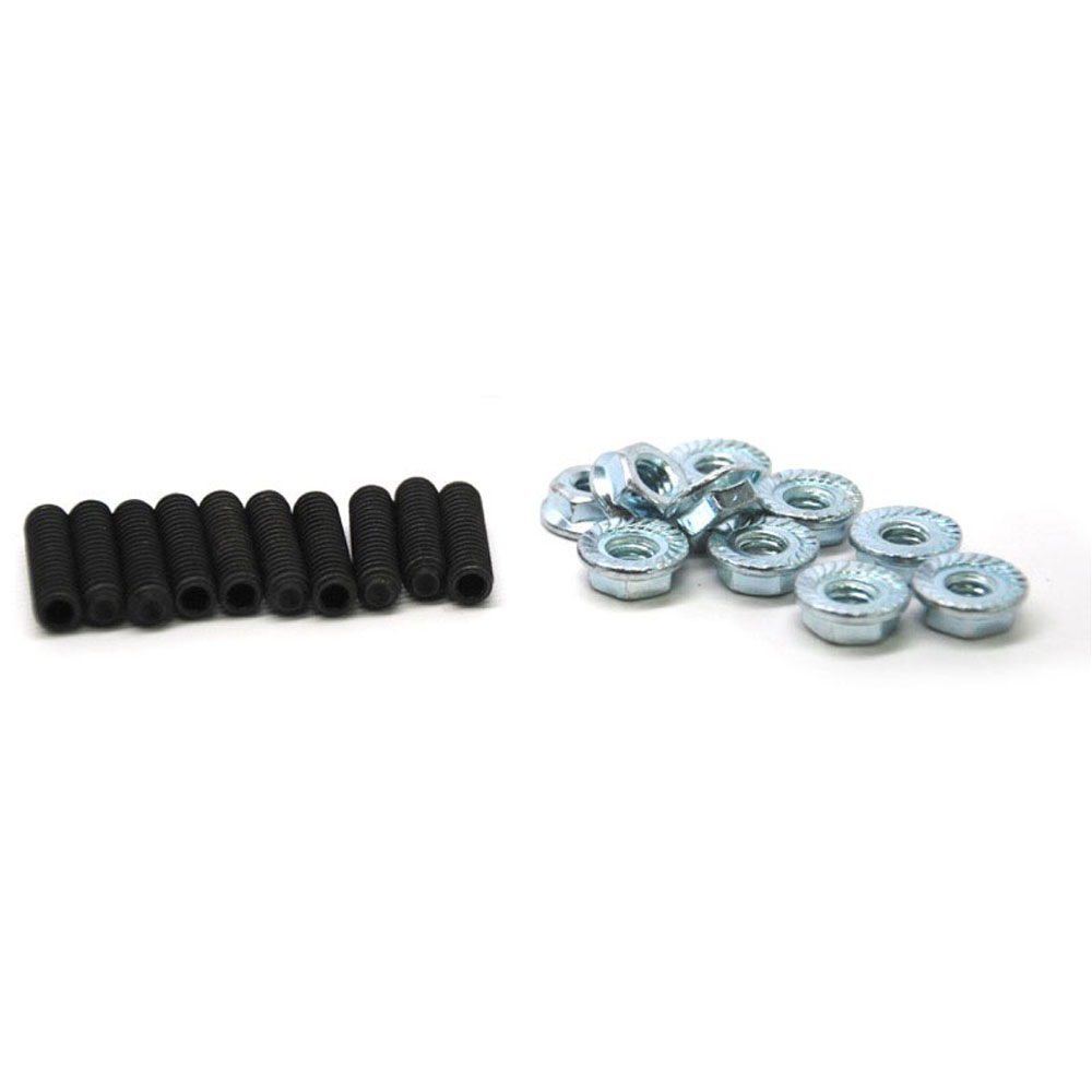 Renegade Timing Cover Stud Kit 58591; Hex Stud Black Stud, Zinc Nut Steel for Chevy 262 to 400, 396 to 454 