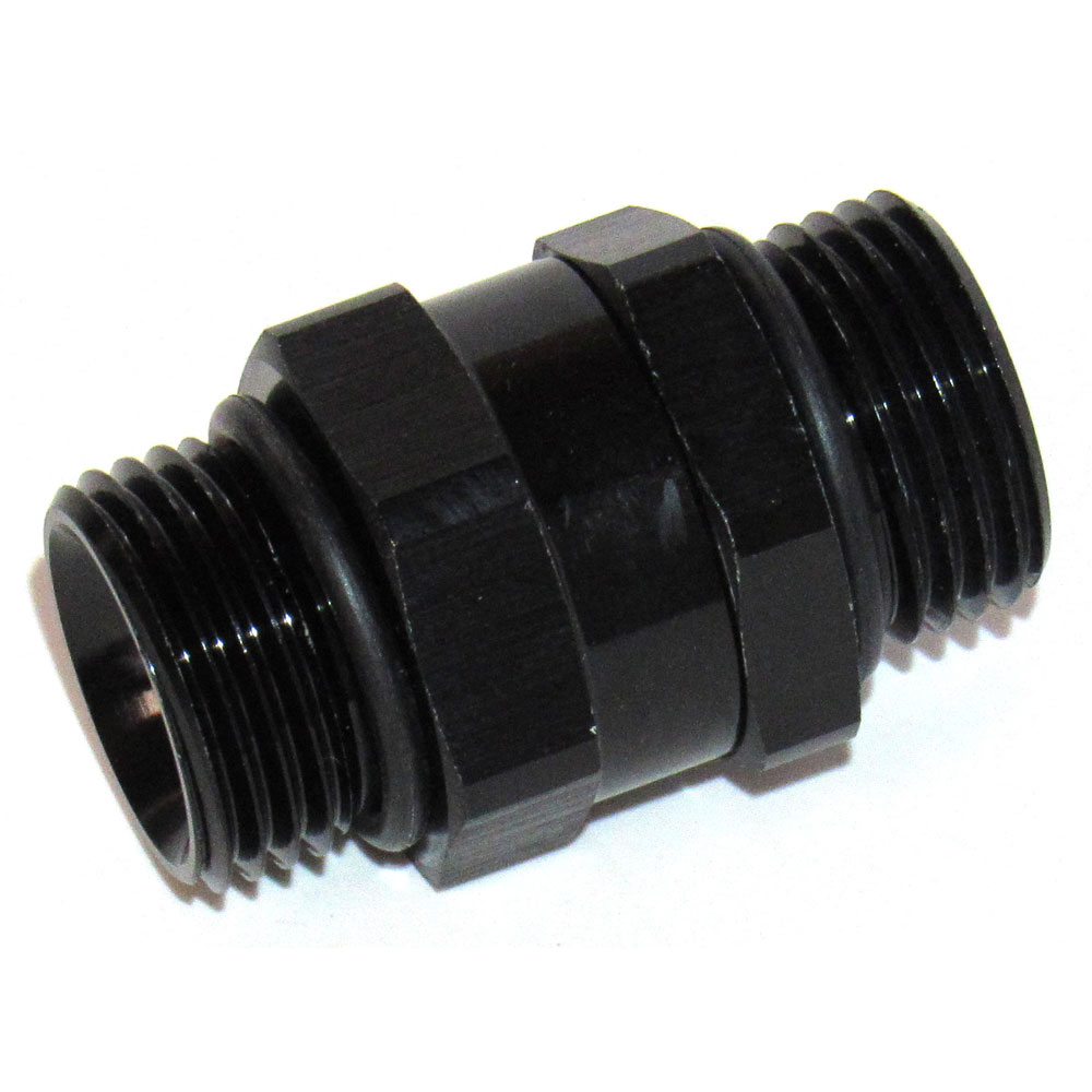 Renegade Racing Components O-Ring Boss Fitting 60017-2; ORB to ORB Swivel Union Black Anodized -10AN ORB Male Straight -10AN ORB Male 