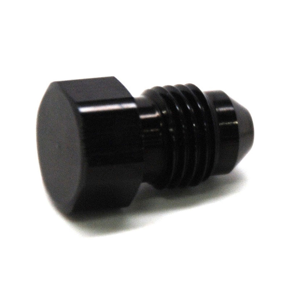 Renegade Racing Components AN Fitting 60306-2; AN Flare Plug Black -03AN Male Straight 