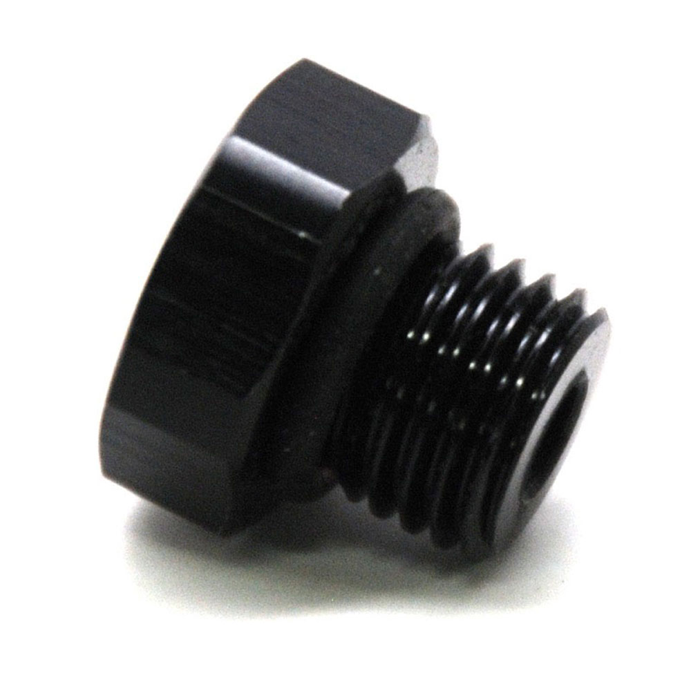 Photo for Renegade Racing Components O-Ring Boss Fitting 60314-2; ORB Plug Black Anodized -03AN ORB Male Straight Hex Head