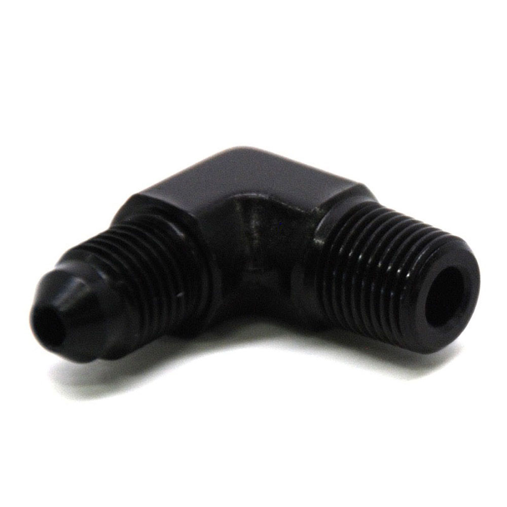 Renegade Racing Components AN Fitting 60322-2; AN to NPT Adapter Black -03AN Male 90 deg. 1/8 in. NPT Male 